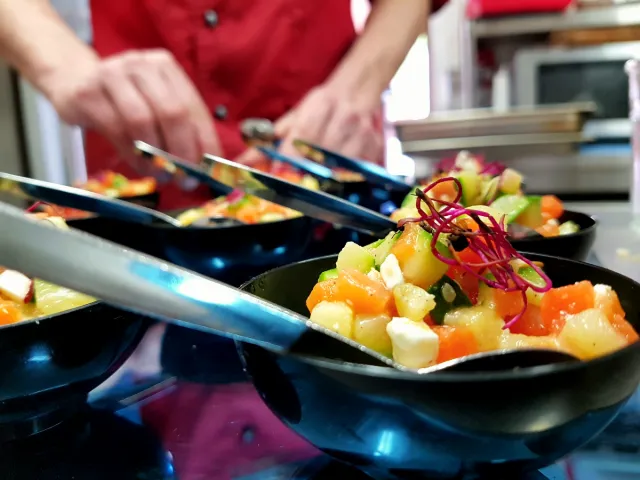 Salades de fruits réalisées par la Grange d'Aubry